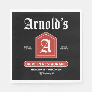 Servilleta De Papel Diner americano de los años 50