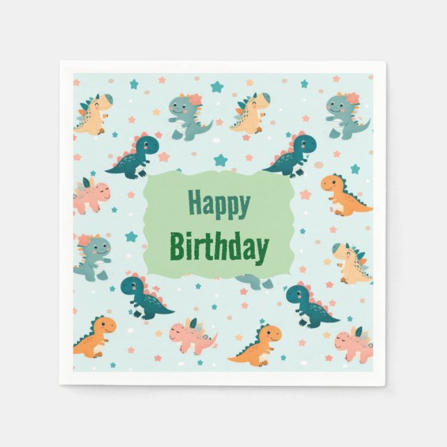 Servilleta De Papel Dino Baby Napkins (Anverso)