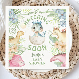 Servilleta De Papel Dino Boy Cumple Pronto Baby Shower de Dinosaurio