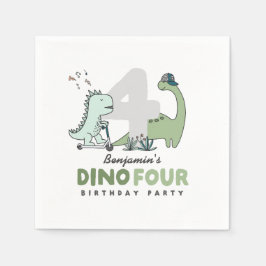Servilleta De Papel Dino Four Birthday Party Napkins