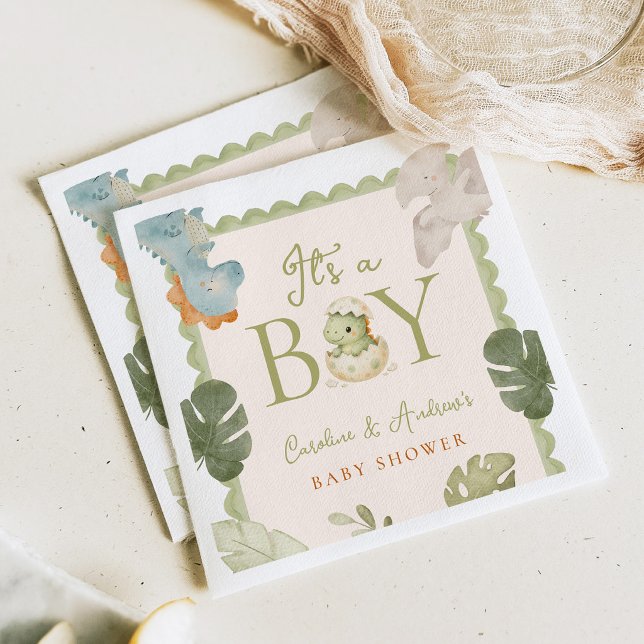 Servilleta De Papel Dino Niño Baby Shower (Subido por el creador)