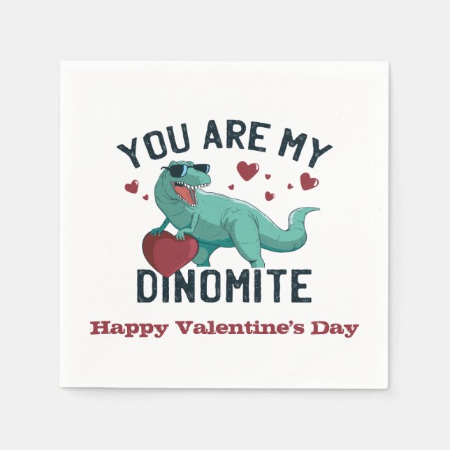 Servilleta De Papel Dinomita Valentine Humor (Anverso)