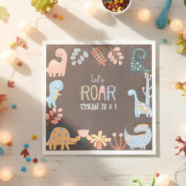 Servilleta De Papel Dinos vamos a rugir cumpleaños de niños