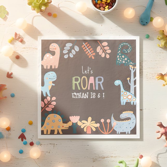 Servilleta De Papel Dinos vamos a rugir cumpleaños de niños (Subido por el creador)