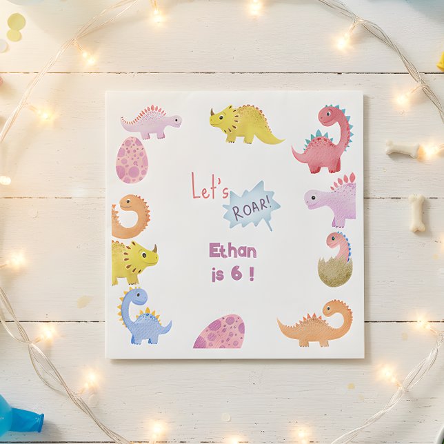 Servilleta De Papel Dinos vamos a rugir cumpleaños de niños (Subido por el creador)