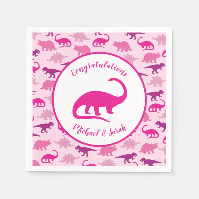 Servilleta De Papel Dinosaur Baby Shower (Anverso)