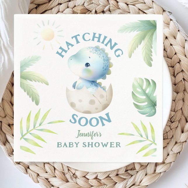 Servilleta De Papel Dinosaur Baby Shower Cute Dino Boy Paper (Subido por el creador)