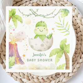 Servilleta De Papel Dinosaur Baby Shower Gender Neutral Paper
