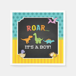 Servilleta De Papel Dinosaur Baby Shower Napkin