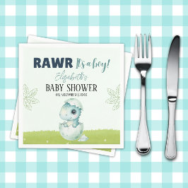 Servilleta De Papel Dinosaur Baby Shower Party Napkins for Boy