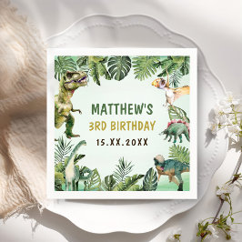 Servilleta De Papel Dinosaur Boy 3 Fiesta de cumpleaños