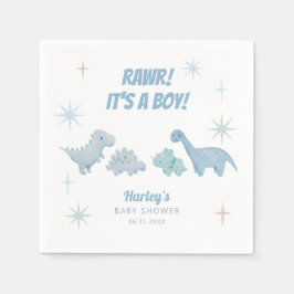 Servilleta De Papel Dinosaur Boy Baby Shower RAWR Napkins