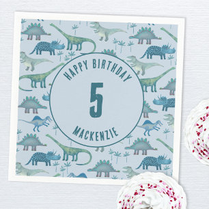 Servilleta De Papel Dinosaur Boy Kids Fiesta de cumpleaños Azul