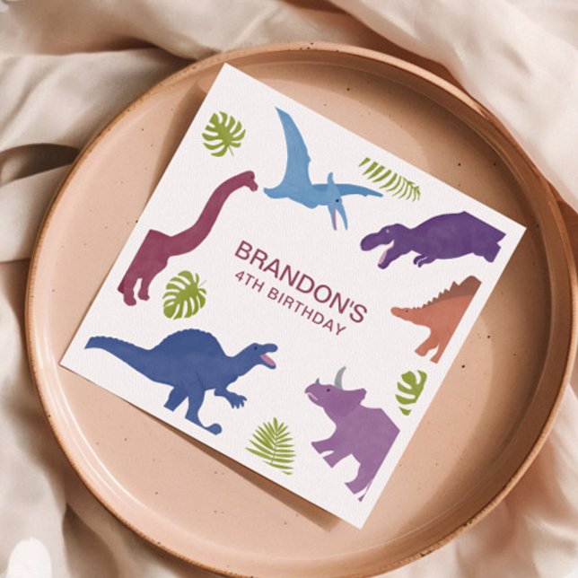 Servilleta De Papel Dinosaur Cute Dino Kid fiesta de cumpleaños (Subido por el creador)