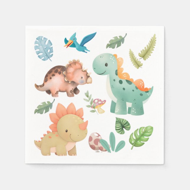 Servilleta De Papel dinosaur lindo  (Anverso)