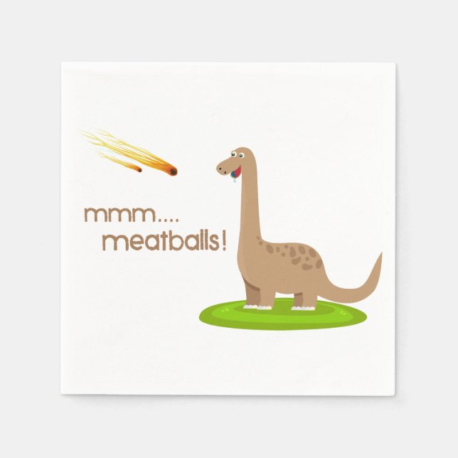 Servilleta De Papel Dinosaur Meteor Meatball (Anverso)