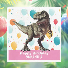 Servilleta De Papel Dinosaur Pink T Rex