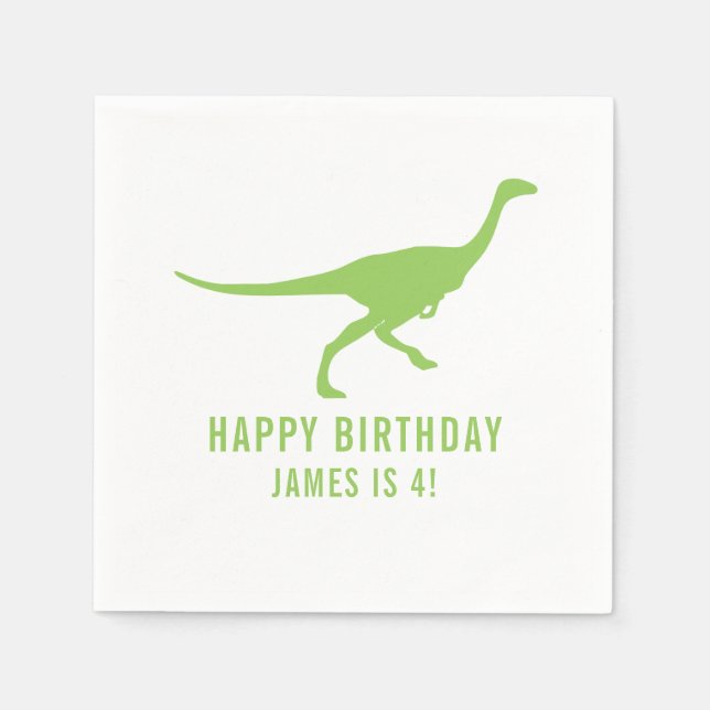 Servilleta De Papel Dinosaur Silhouette Personalizado Napkin Partido d (Anverso)