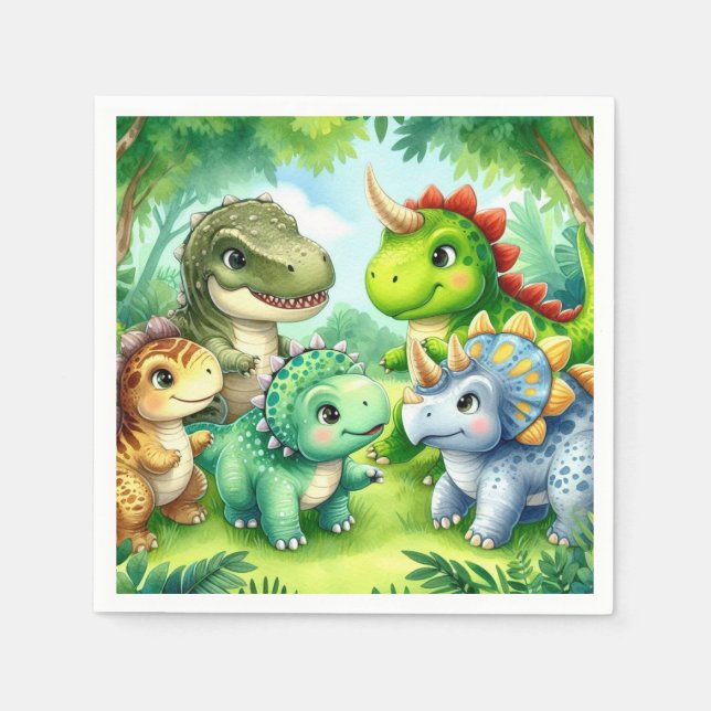 Servilleta De Papel dinosaurio (Anverso)