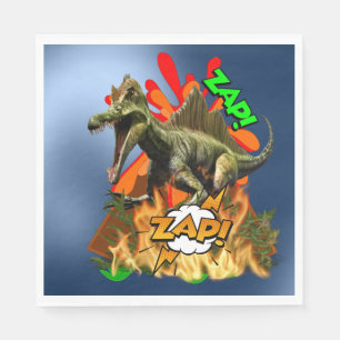 Servilleta De Papel Dinosaurio arte cómico volcán zap animal prehist