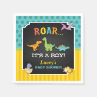 Dinosaurio Baby Shower Napkin - Personalizado