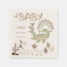 Servilleta De Papel Dinosaurio caprichoso de Boho oh personalizado de