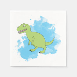 Servilleta De Papel Dinosaurio con diseño de fondo acuarela