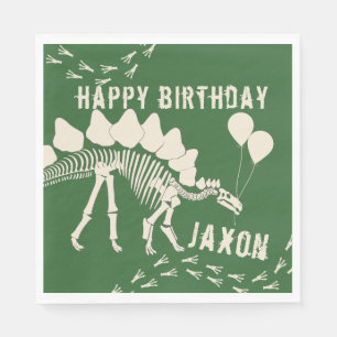 Servilleta De Papel Dinosaurio con globos Cumpleaños
