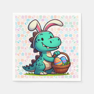 Servilleta De Papel Dinosaurio conejito de Pascua lindo
