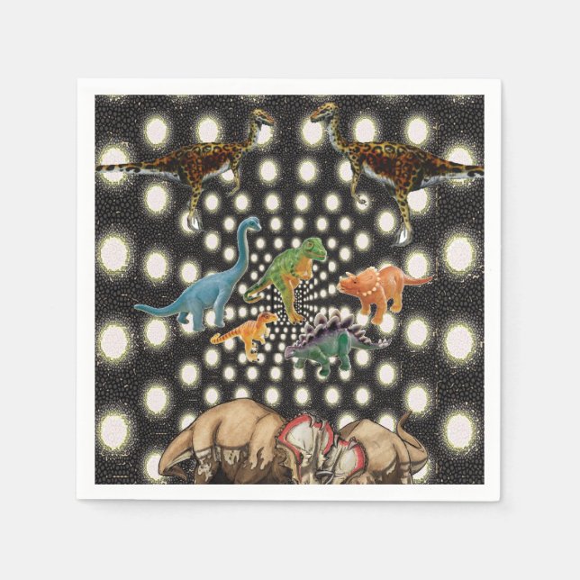 Servilleta De Papel Dinosaurio de las servilletas de papel (Anverso)