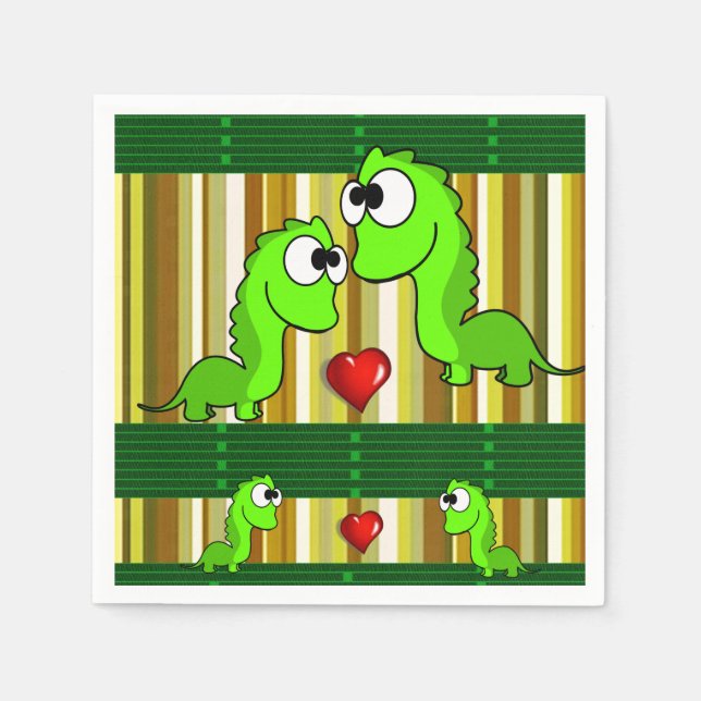Servilleta De Papel Dinosaurio de las servilletas de papel (Anverso)
