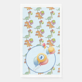 Servilleta De Papel Dinosaurio dino fiesta niños cumpleaños azul diver
