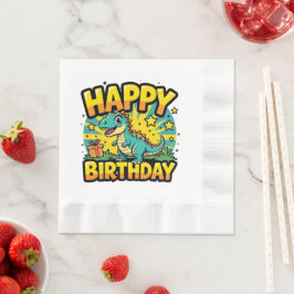 Servilleta De Papel Dinosaurio feliz cumpleaños
