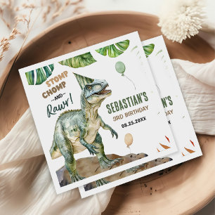 Servilleta De Papel Dinosaurio jungla T Rex tercer Fiesta de cumpleaño