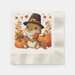 Servilleta De Papel Dinosaurio lindo de acción de gracias