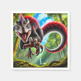 Servilleta De Papel Dinosaurio Rojo