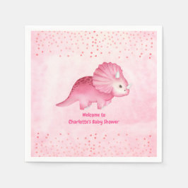 Servilleta De Papel Dinosaurio rosa lindo personalizado personalizado