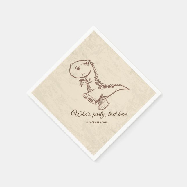 Servilleta De Papel dinosaurio, servilletas de papel de cóctel (Borde)