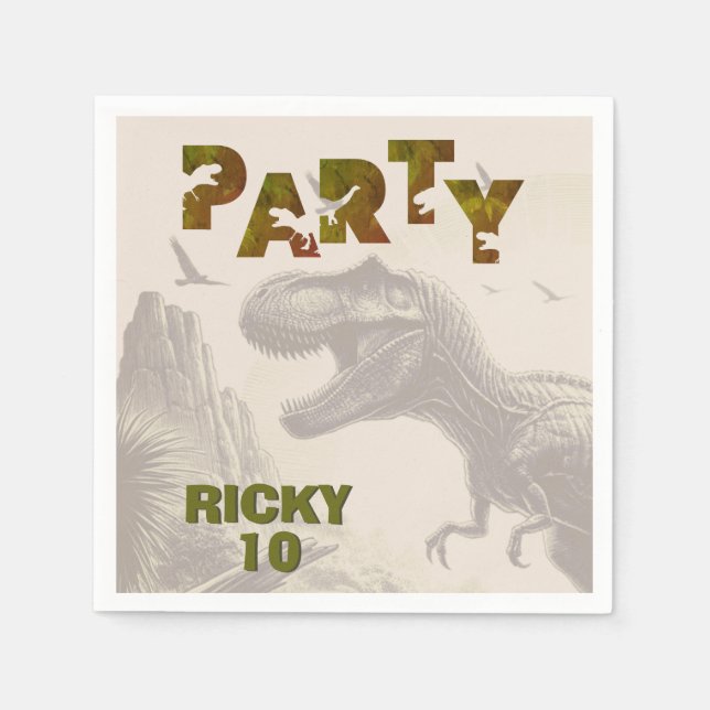 Servilleta De Papel Dinosaurio T-rex (Anverso)