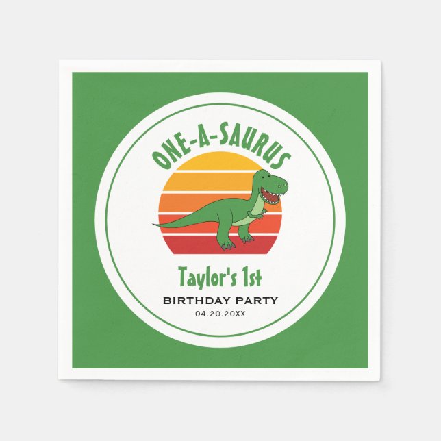 Servilleta De Papel Dinosaurio Un-A-Saurus Género Neutral Primer cumpl (Anverso)
