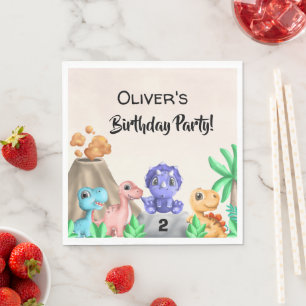 Servilleta De Papel Dinosaurios Adorables Nacimiento