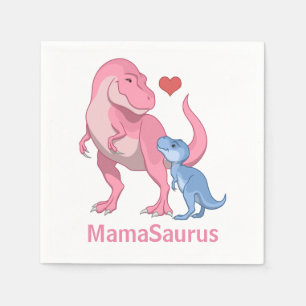 Servilleta De Papel Dinosaurios MamaSaurus T-Rex y Baby Boy