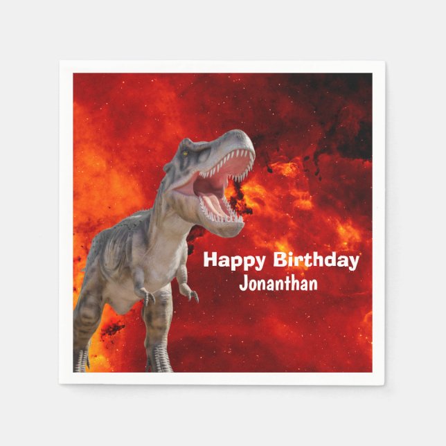 Servilleta De Papel Dinosaurios T Rex Fire Jurassic World (Anverso)