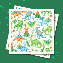 Servilleta De Papel Dinosaurios T rex, Stegosaurus, Brontosaurus Boys