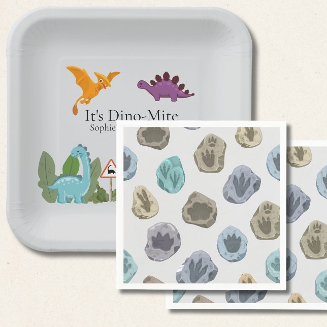 Servilleta De Papel Dinosaurs Footprint Baby Shower  (Subido por el creador)