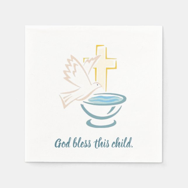 Servilleta De Papel Dios bendiga a este niño (azul) (Anverso)