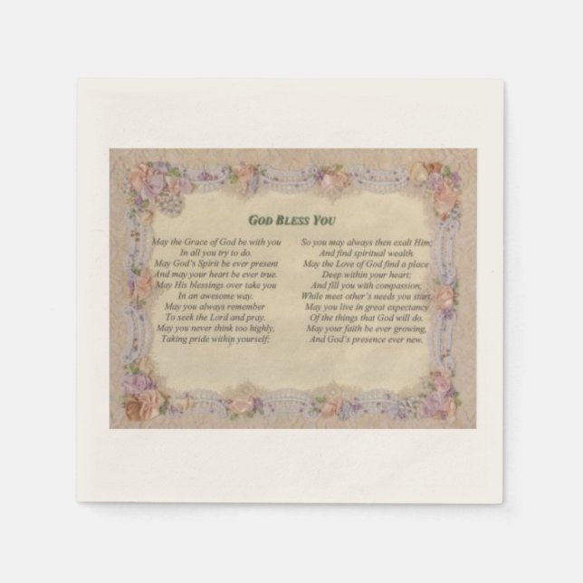 Servilleta De Papel Dios bendiga a las servilletas (Anverso)