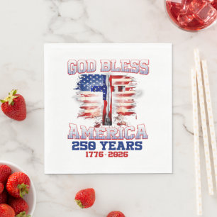 Servilleta De Papel Dios Bendiga América 250 Años 1776 2026
