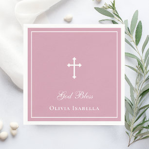 Servilleta De Papel Dios Bendiga Bautizo de Niña Cruz