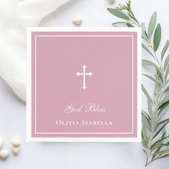 Servilleta De Papel Dios Bendiga Bautizo de Niña Cruz (Subido por el creador)
